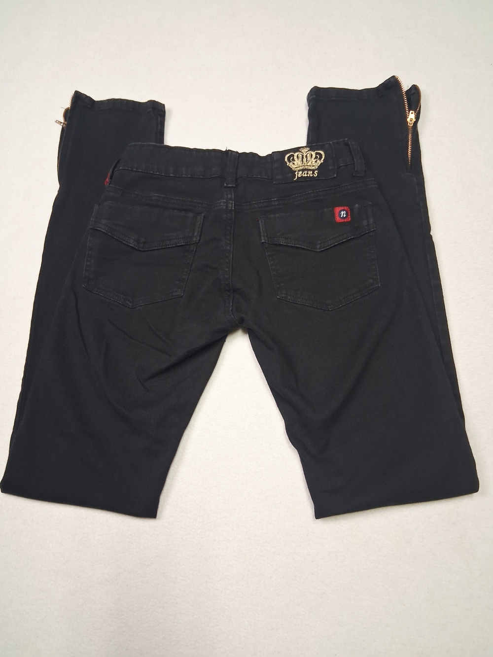 Just For My Beautiful Girl Black Pants with Zipper Bottoms - Picture 7 of 9